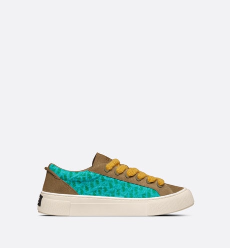 B33 Sneaker - LIMITED AND NUMBERED EDITION - with Digital Twin • Turquoise Dior Oblique Mohair and Brown Suede