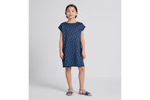 Load image into Gallery viewer, Kid&#39;s A-Line Dress • Light Blue and Blue Dior Oblique Jacquard Knit Blend with Metallic Thread
