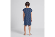 Load image into Gallery viewer, Kid&#39;s A-Line Dress • Light Blue and Blue Dior Oblique Jacquard Knit Blend with Metallic Thread
