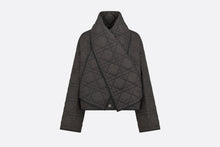 Load image into Gallery viewer, Macrocannage Peacoat with Criss Cross Collar • Black Quilted Technical Taffeta
