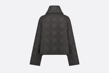 Load image into Gallery viewer, Macrocannage Peacoat with Criss Cross Collar • Black Quilted Technical Taffeta
