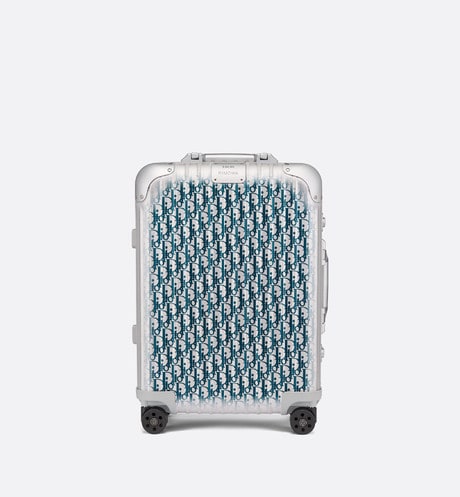DIOR AND RIMOWA Carry-On Luggage • Gradient Blue Dior Oblique Aluminum