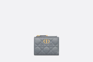 Dior Caro Dahlia Wallet • Cloud Blue Supple Cannage Calfskin