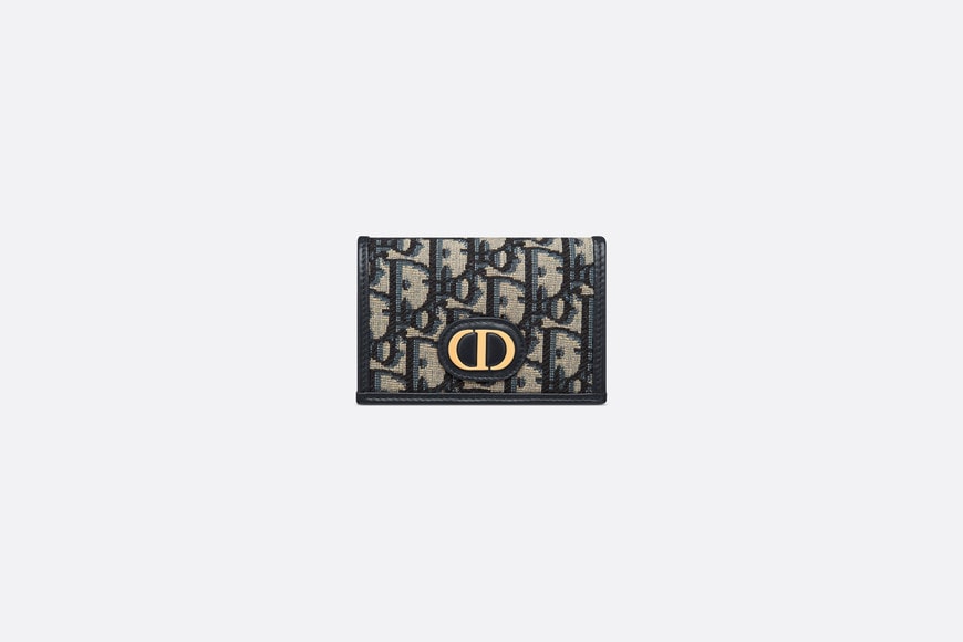 XS 30 Montaigne Wallet • Blue Dior Oblique Jacquard