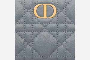 Dior Caro Dahlia Wallet • Cloud Blue Supple Cannage Calfskin