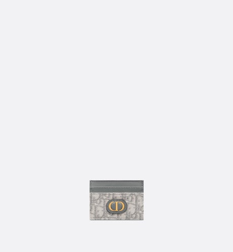 30 Montaigne Five-Slot Card Holder • Gray Dior Oblique Jacquard
