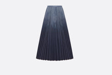 Load image into Gallery viewer, Pleated Mid-Length Skirt • Gradient Blue Cotton Denim
