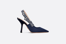 Load image into Gallery viewer, J&#39;Adior Slingback Pump • Deep Ocean Blue Embroidered Satin and Cotton
