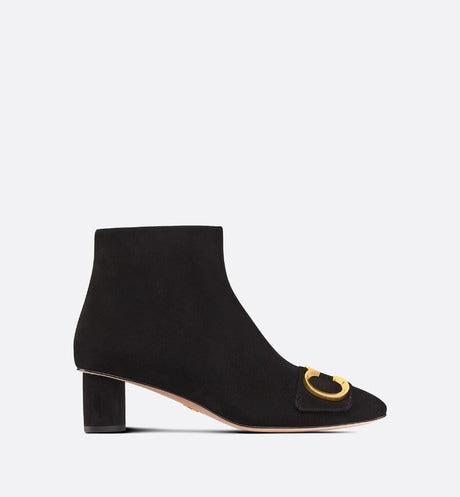 C'est Dior Heeled Ankle Boot • Black Suede Calfskin