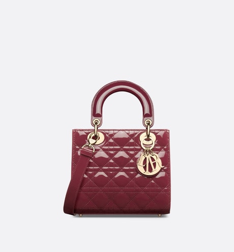 Small Lady Dior Bag • Deep Fuchsia Patent Cannage Calfskin