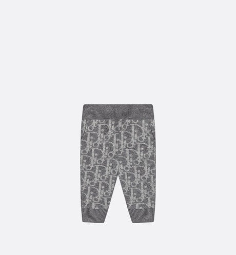 Baby Track Pants • Deep Gray and Gray Dior Oblique Wool and Cashmere-Blend Knit Jacquard