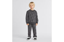 Load image into Gallery viewer, Kid&#39;s Track Pants • Deep Gray and Gray Dior Oblique Wool and Cashmere-Blend Knit Jacquard
