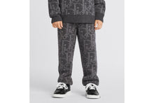 Load image into Gallery viewer, Kid&#39;s Track Pants • Deep Gray and Gray Dior Oblique Wool and Cashmere-Blend Knit Jacquard
