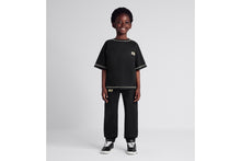 Load image into Gallery viewer, Kid&#39;s Track Pants • Black Cotton Fleece
