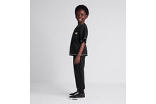 Load image into Gallery viewer, Kid&#39;s Track Pants • Black Cotton Fleece
