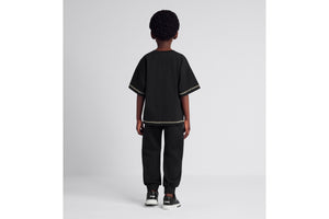 Kid's Track Pants • Black Cotton Fleece