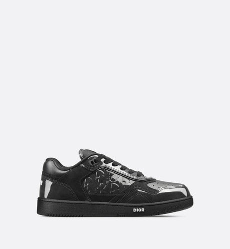 B27 Low-Top Sneaker • Black Patent Calfskin and Dior Oblique Gravity Leather
