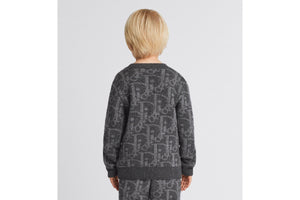 Kid's Sweater • Deep Gray and Gray Dior Oblique Wool and Cashmere-Blend Knit Jacquard