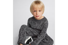 Load image into Gallery viewer, Kid&#39;s Sweater • Deep Gray and Gray Dior Oblique Wool and Cashmere-Blend Knit Jacquard
