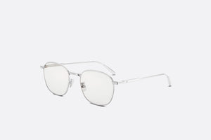 DiorBlackSuit S2U • Silver Metal Square Glasses with Blue Light Filter