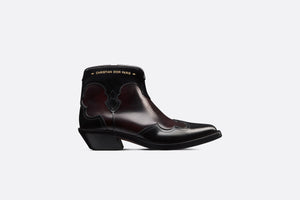 Dior West Heeled Ankle Boot • Black and Amaranth Calfskin