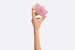 Lady Dior 5-Gusset Card Holder • Melocoton Pink Patent Cannage Calfskin