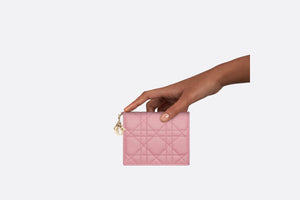 Lady Dior Mini Wallet • Melocoton Pink Cannage Lambskin