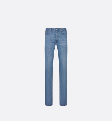 Long Slim-Fit Jeans • Blue Cotton-Blend Twill