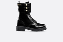 Load image into Gallery viewer, D-Strike Ankle Boot • Black Matte Calfskin and White Resin Pearls
