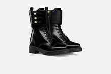 Load image into Gallery viewer, D-Strike Ankle Boot • Black Matte Calfskin and White Resin Pearls
