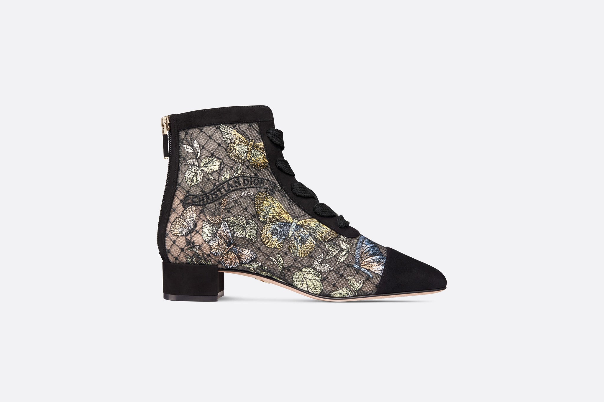 Naughtily-D Ankle Boot • Black Multicolor Transparent Mesh Embroidered –  Dior Couture UAE