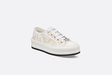Load image into Gallery viewer, Walk&#39;n&#39;Dior Platform Sneaker • White and Gold-Tone Toile de Jouy Mexico Embroidered Cotton with Metallic Thread
