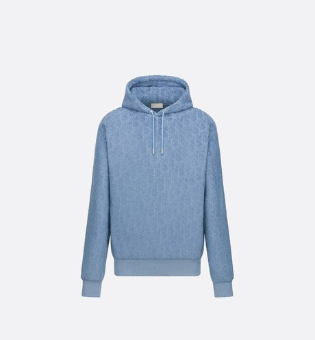 Dior Oblique Relaxed-Fit Hooded Sweatshirt • Blue Terry Cotton Jacquard