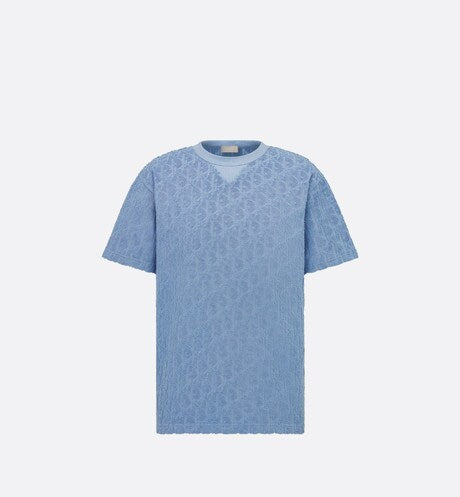 Dior Oblique Relaxed-Fit T-Shirt • Blue Cotton Jacquard