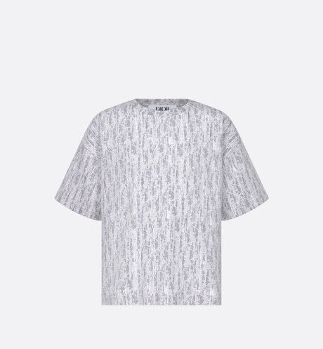 Kid's T-Shirt • Gray Dior Oblique Cotton Jersey with Camouflage Effect