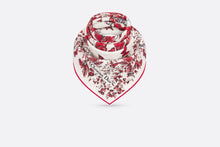 Load image into Gallery viewer, Le Cœur des Papillons 70 Square Scarf • White and Red Silk Twill
