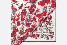 Load image into Gallery viewer, Le Cœur des Papillons 70 Square Scarf • White and Red Silk Twill
