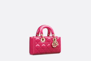 Small Lady D-Joy Bag • Passion Pink Patent Cannage Calfskin