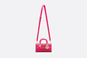 Small Lady D-Joy Bag • Passion Pink Patent Cannage Calfskin