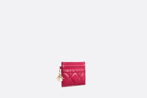 Lady Dior Five-Slot Card Holder • Passion Pink Patent Cannage Calfskin