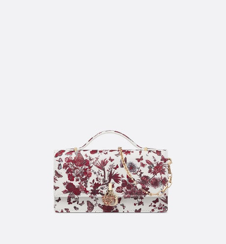 Miss Dior Mini Bag • White and Red Calfskin with Le Cœur des Papillons Print