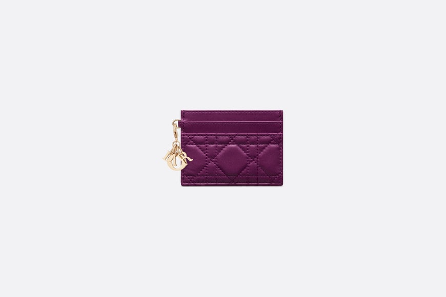 Lady Dior Five-Slot Card Holder • Mulberry Cannage Lambskin