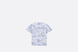 Kid's T-Shirt • Ivory Cotton Jersey with Blue Toile de Jouy Paris Print