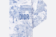 Load image into Gallery viewer, Kid&#39;s T-Shirt • Ivory Cotton Jersey with Blue Toile de Jouy Paris Print
