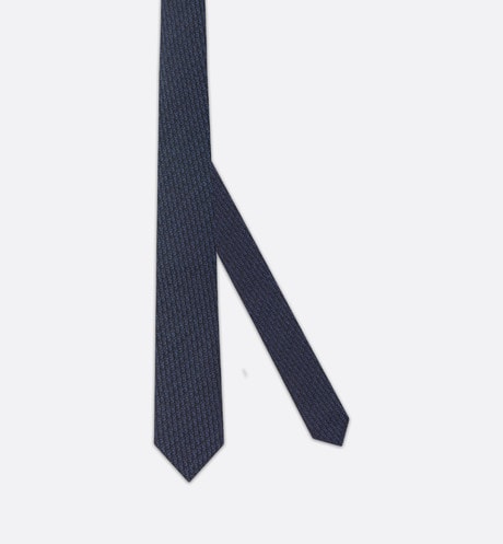 Dior Oblique Tie • Blue and Black Silk