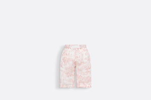 Baby Loose-Fitting Pants • Ivory Satin-Finish Voile with Pale Pink Toile de Jouy Paris Print