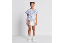 Load image into Gallery viewer, Kid&#39;s T-Shirt • Ivory Cotton Jersey with Blue Toile de Jouy Paris Print
