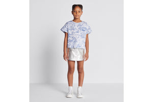 Kid's T-Shirt • Ivory Cotton Jersey with Blue Toile de Jouy Paris Print