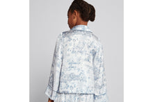 Load image into Gallery viewer, Kid&#39;s Shirt • Ivory Satin-Finish Voile with Blue Toile de Jouy Paris Print
