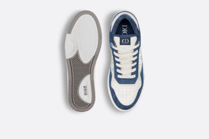 B27 Low-Top Sneaker • White Smooth Calfskin, Blue Denim and White Dior Oblique Galaxy Leather